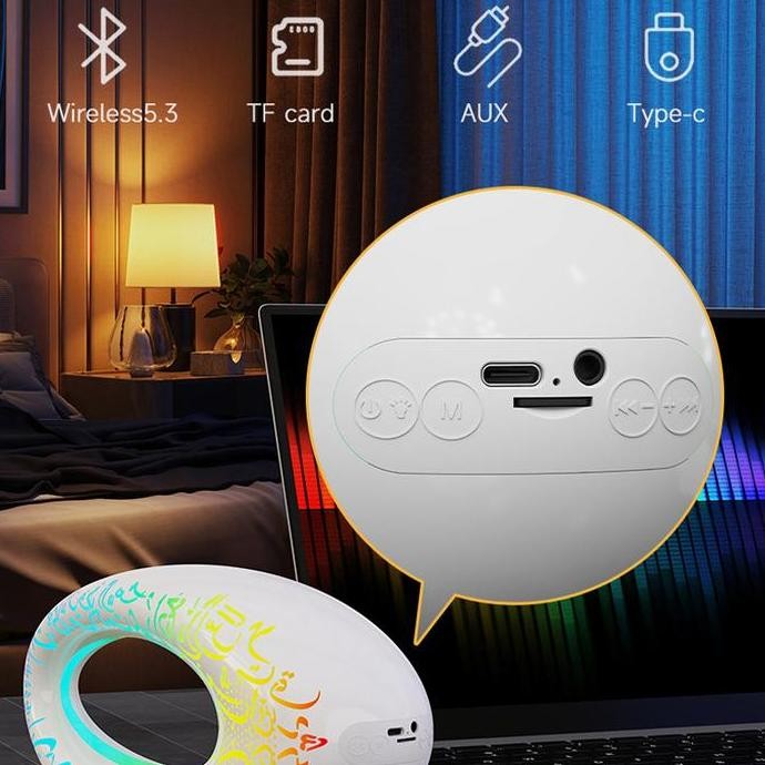 Murah Speaker Bluetooth Nirkabel Speaker Hm-2071 Strip Lampu Led Kualitas Suara Terbaik Speaker Blue