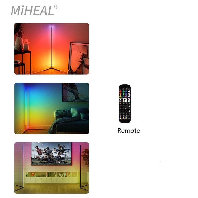 Murah Lampu Standing Lamp Rgb Light Aesthetic Dekorasi Kamar Gaming + Remote