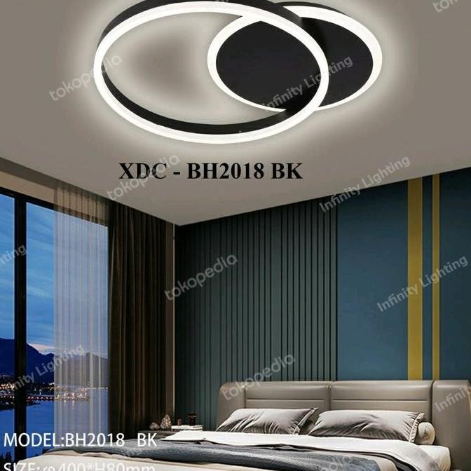Murah Lampu Plafon Hias Ring Led 2 Ring Gd/Bk