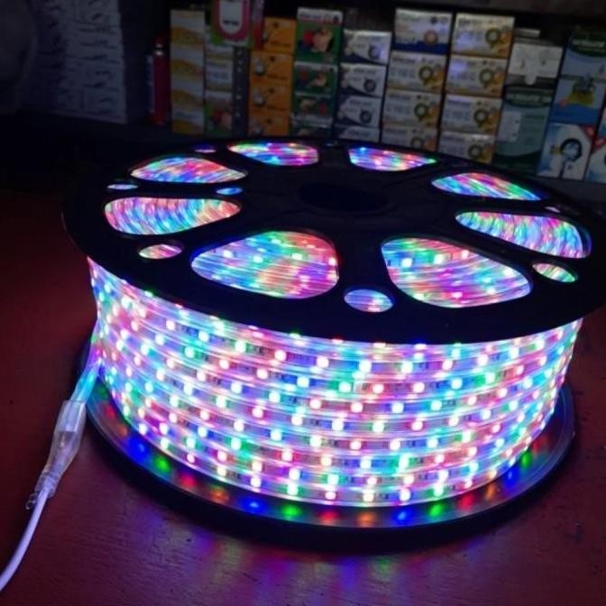 Grosir Lampu Led Strip Rgb Selang 50 Meter Smd 5050 220V Rgb 50M Waterproof