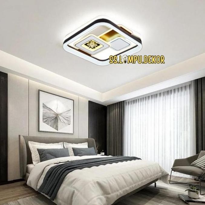 Promo Lampu Hias Plafon Minimalis Led Modern Kristal Kotak Ruang Kamar
