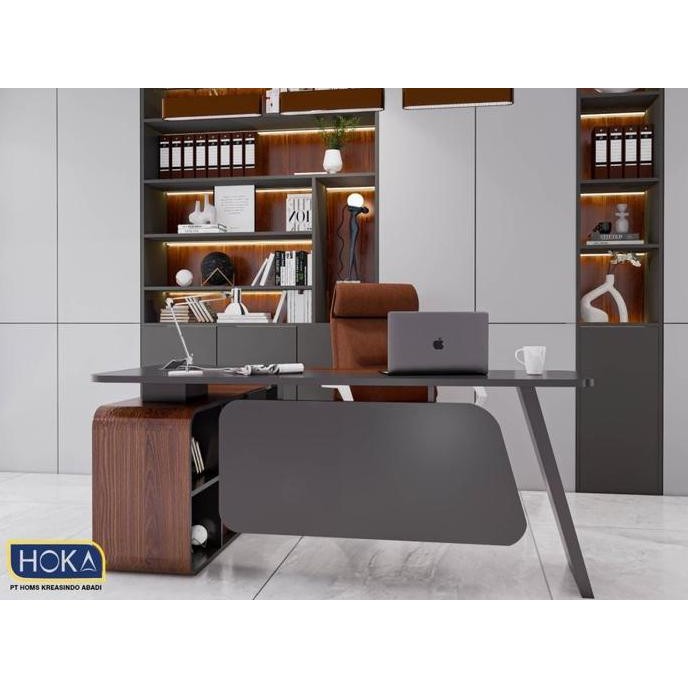 Sale Meja Kantor Meja Kerja Direktur Hoka Material Plywood Finishing Hpl