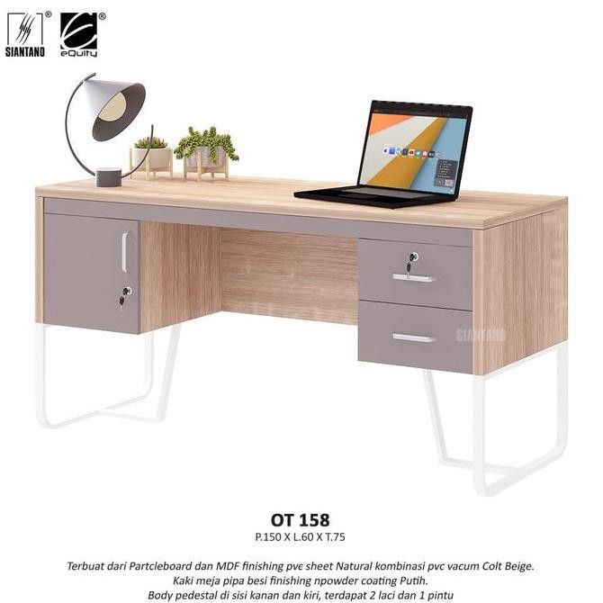 Murah Meja Kantor Meja Tulis 1 Biro Meja 150 Cm Ot 158 Siantano