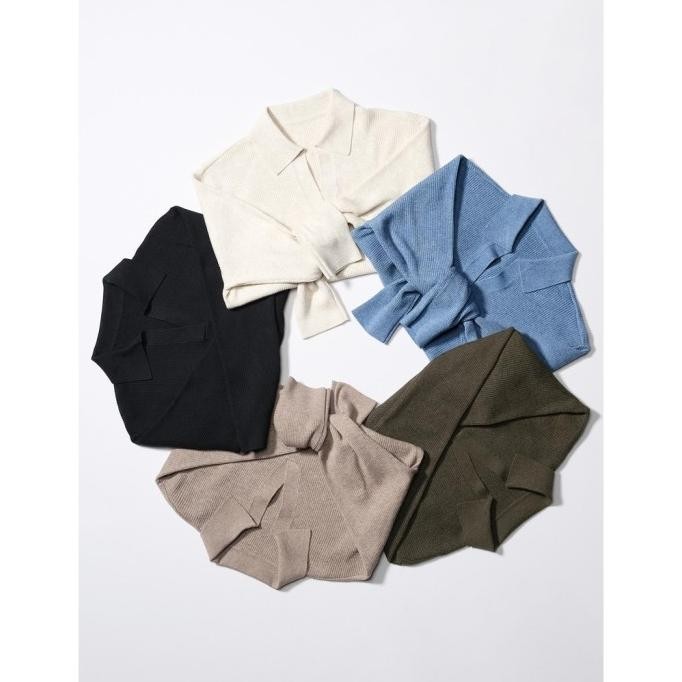 Uniqlo Sweater Polo Rib Rajut Washable (Matching Set) Promo