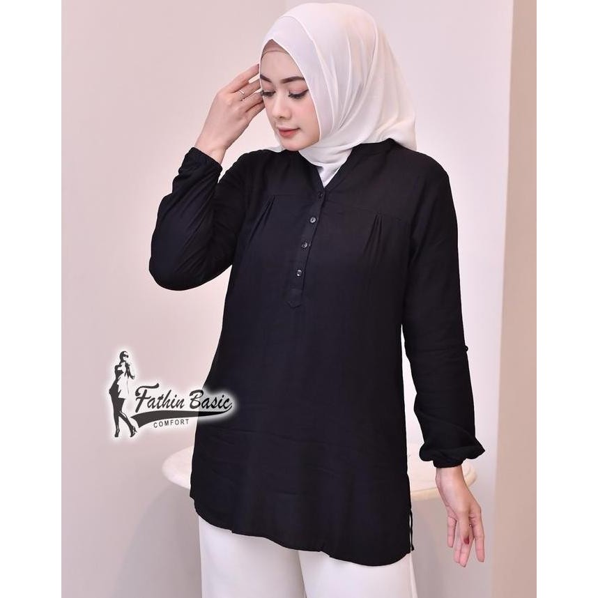 (Expert) blouse polos hitam Atasan wanita Rayon Busui Friendly Baju oversize
