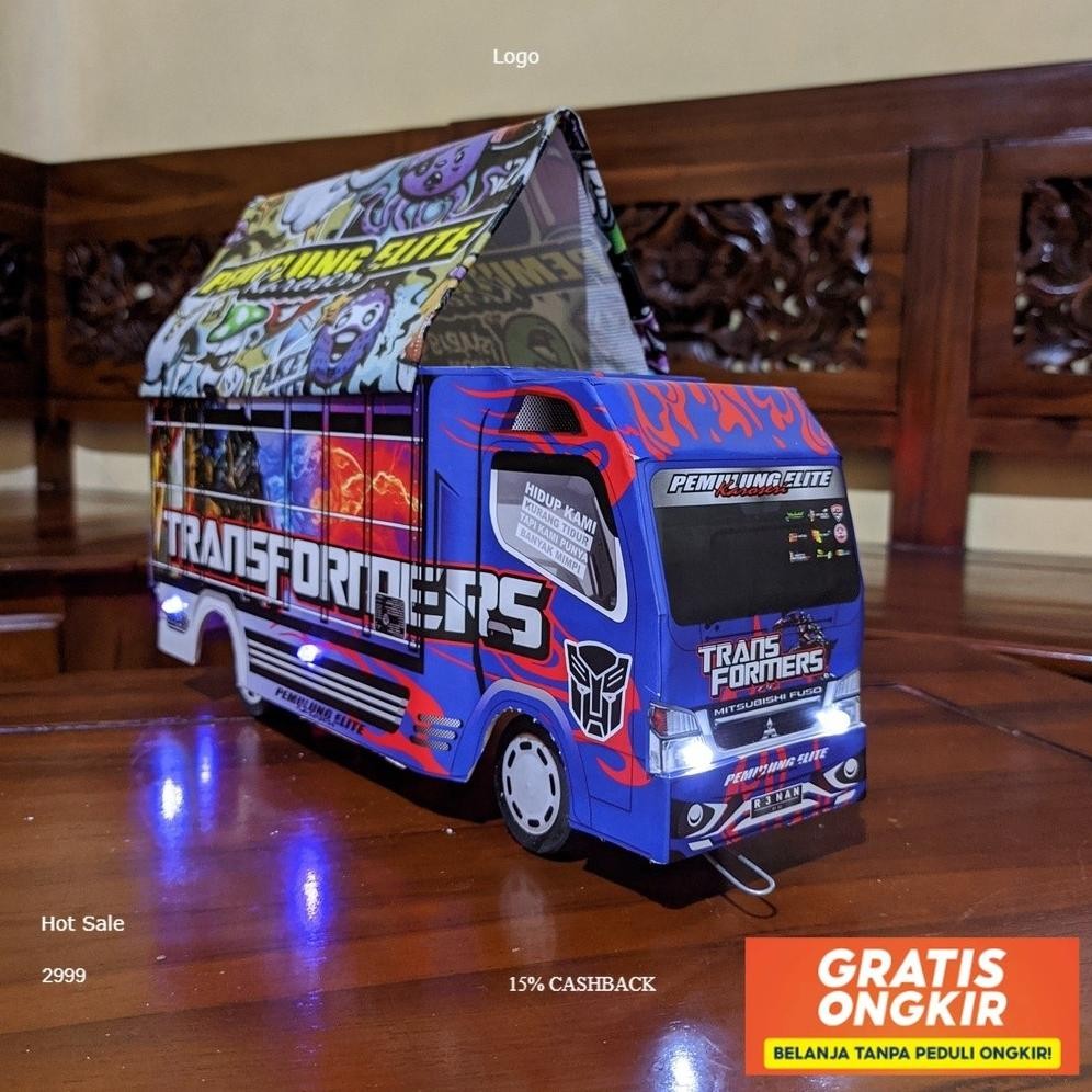 Miniatur Truk Oleng Full Variasi Lampu Terpal Murah Truk Oleng Lampu Terpal Bisa Belok Mainan Anak T