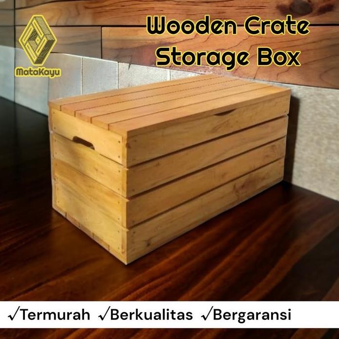 

Terlaris Wooden Crate Kotak Peti Kayu Tutup Storage Box Penyimpanan Kursi Meja
