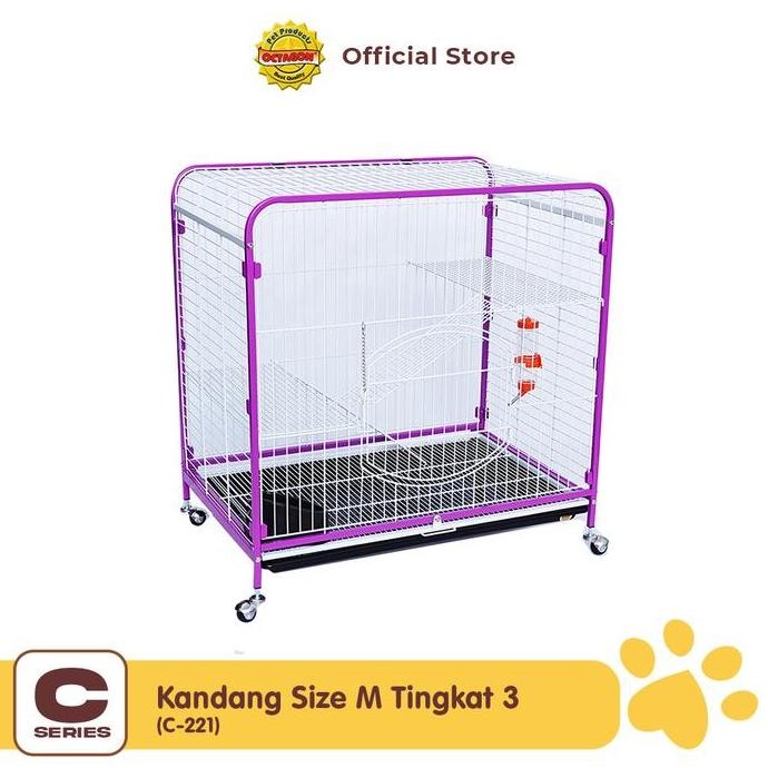 Kandang Octagon - Kandang Kucing Tingkat 3 | Kandang Tingkat | Kandang 3 Lantai | C-221 Co