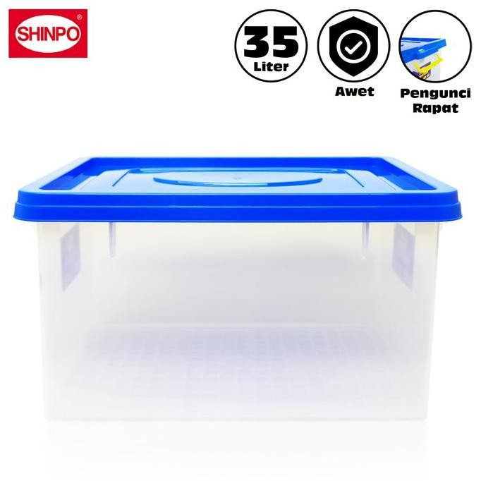 

Terlaris Shinpo Box Penyimpanan Kontainer Plastik 35 L Aquila Container Box Lock Klip Pengunci Spo-Sip-135-Cb35