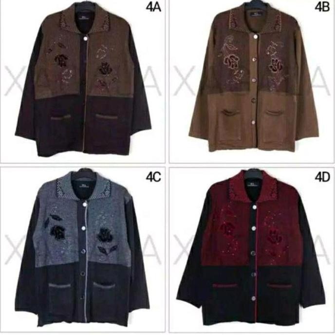 Tersedia JAKET EMAK NENEK sweater rajut ibu pakaian casual Wol Wol jaket wanita Cewek Kancing Manset