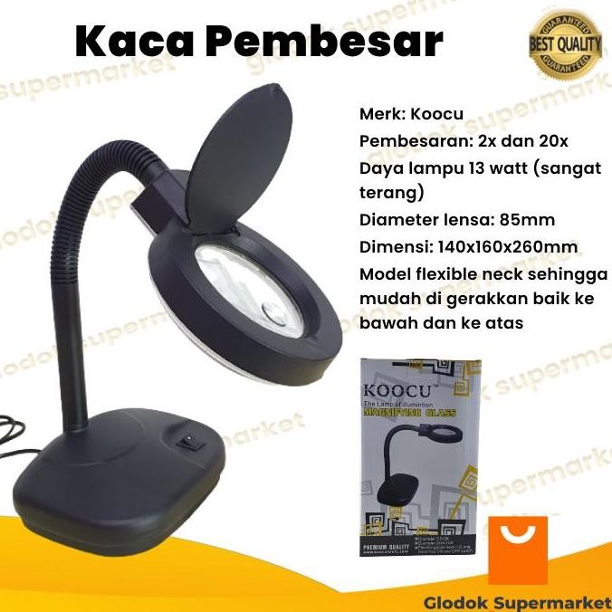 

BEBAS ONGKIR - Lampu Meja Belajar Kaca Pembesar Pembesaran 2x 20x Magnifier Service Koocu