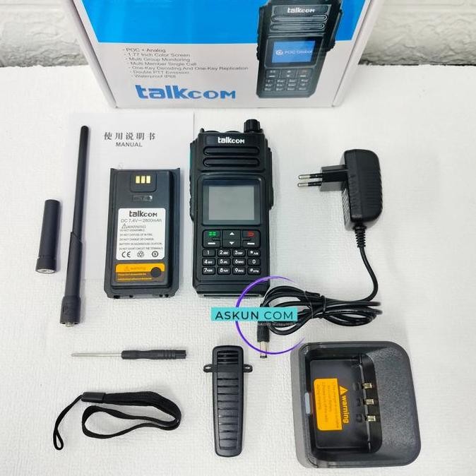 Grosir Ht Poc Talkcom Tc-988Plus Hybrid Radio Poc Global + Frekuensi Analog Vhf/Uhf Ip68