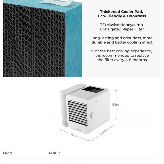Microhoo Fan Air Conditioner Cooler Portable Filter Replacement