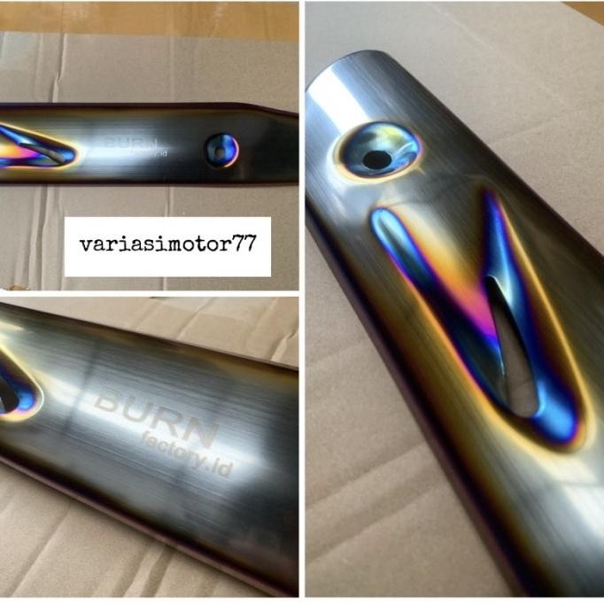 Tameng Knalpot Titanium Burn Mu Fact Import Wave 125 Supra X 125