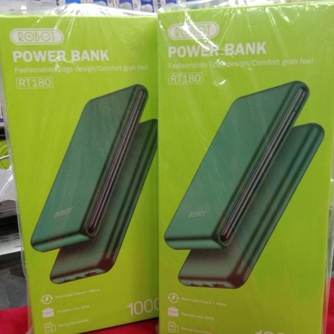 (Expert) PowerBank Robot 10000 mAh RT 180 Dual Input Type C dan Micro USB Ori