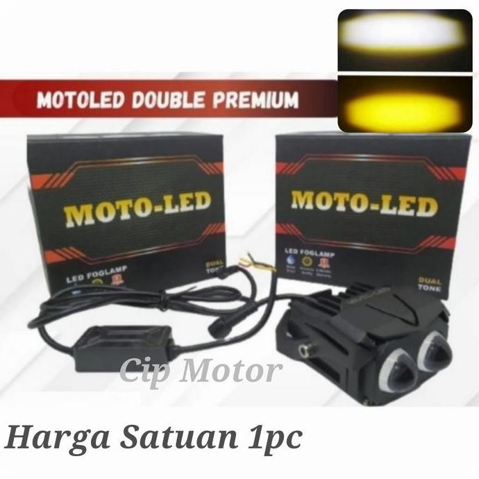 Lampu Laser D2 Laser MotoLed Moto led Double Premium Putih Kuning