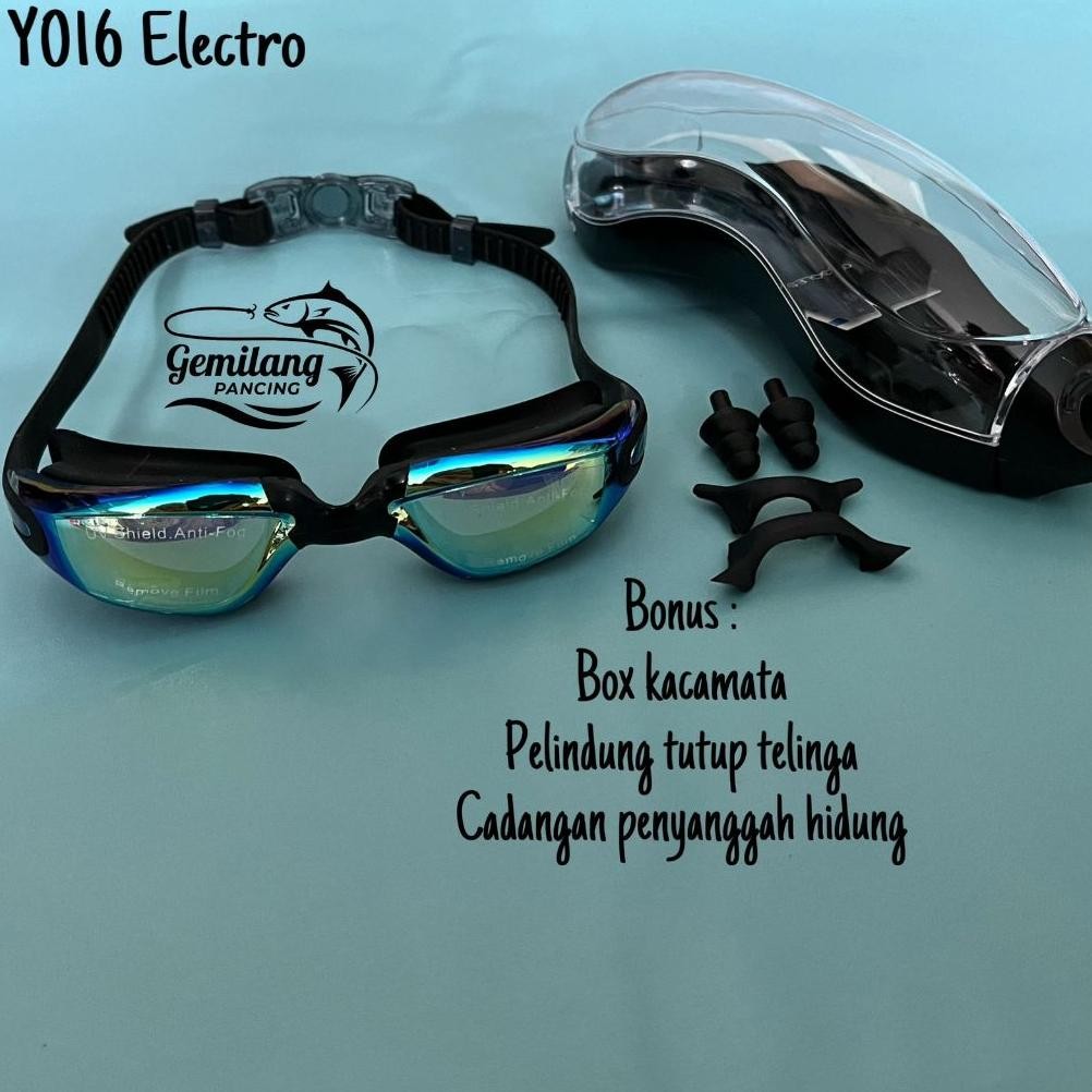 (Terbaru) Kacamata Renang Dewasa Remaja Y016 COWFISH Anti Fog & Anti Kabut Lensa Electro FREE BOX (T