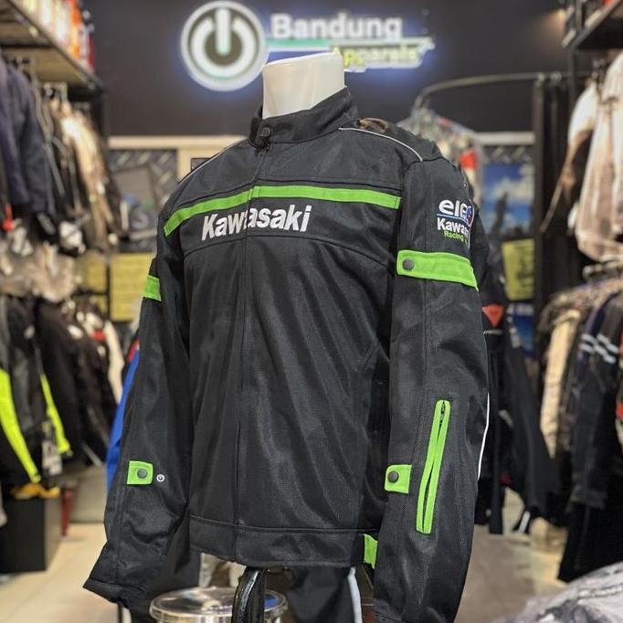 TERLARIS - Jaket Motor Kawasaki Elf Racing Mesh Jacket touring Ninja Protector