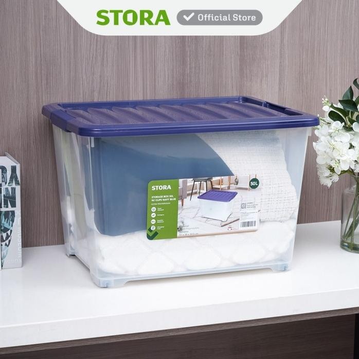 

Terlaris Stora 50 Ltr Kotak Penyimpanan Dengan Clip Kotak Serbaguna Wadah Simpan Storage Box Boks Organizer