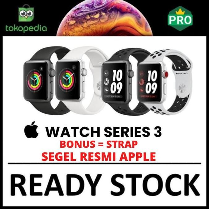 TERBARU - Apple Watch Series 3 38mm 42mm Grey Black Silver Nike Alum / Stainless