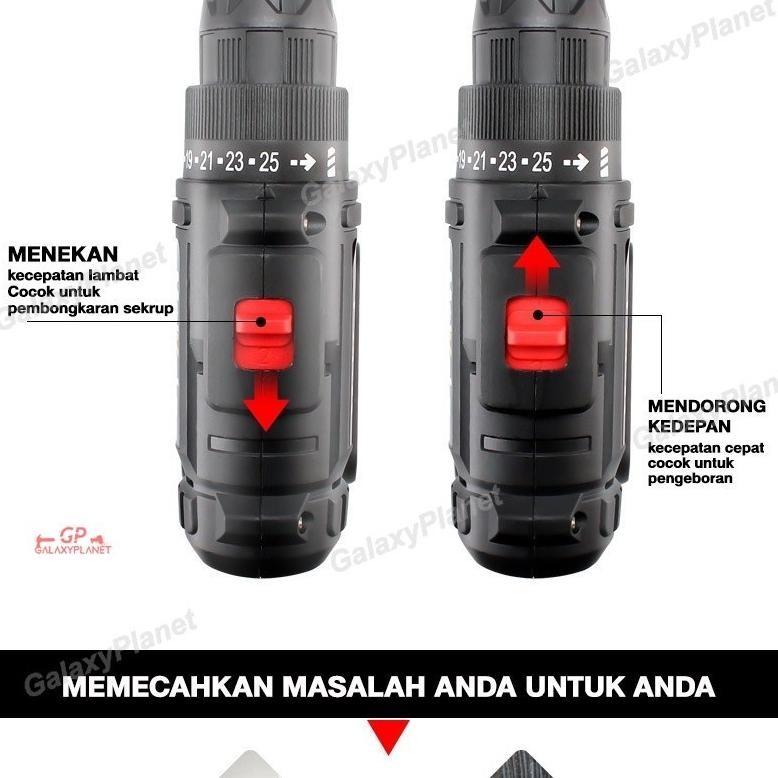 Carlosmomok12 Bor Listrik Bor Tanpa Kabel 36V Set /Bor Listrik Bosch Original Set/Lengkap Mata Bor C