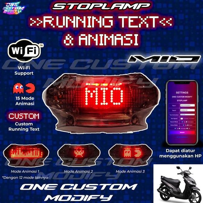 Stoplamp Running Text Animasi Mio Sporty Lampu Led Rem Belakang Modifikasi Variasi Motor