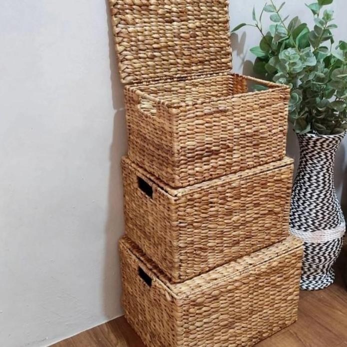 

Terlaris Kotak Penyimpanan /Storage Box Tutup Anyaman Eceng Gondok Go Send Grab