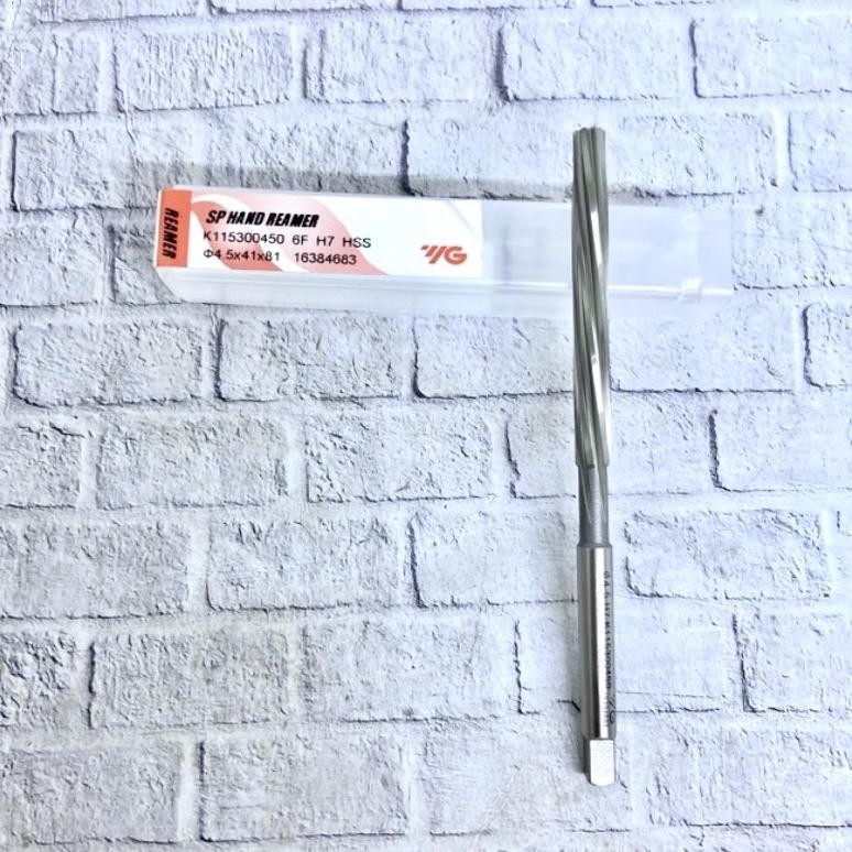 Carlosmomok12 Sp Hand Reamer 4.5 Mm H7 Spiral Merk Yg Korea Original Baru..Reamer 4.5Mm Original