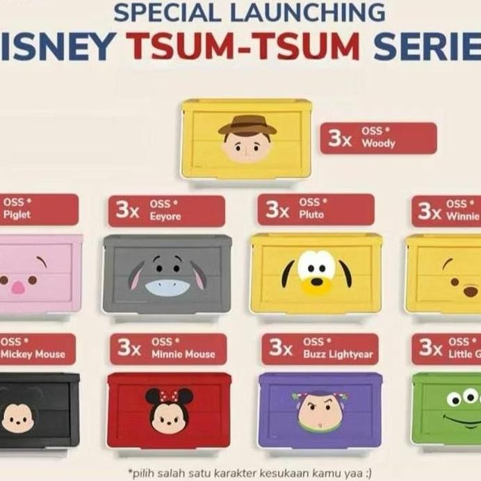 

Terlaris Oss Disney Olymplast Box Serbaguna/Strorage Solution Tempat Penyimpanan Susun 3 Pcs
