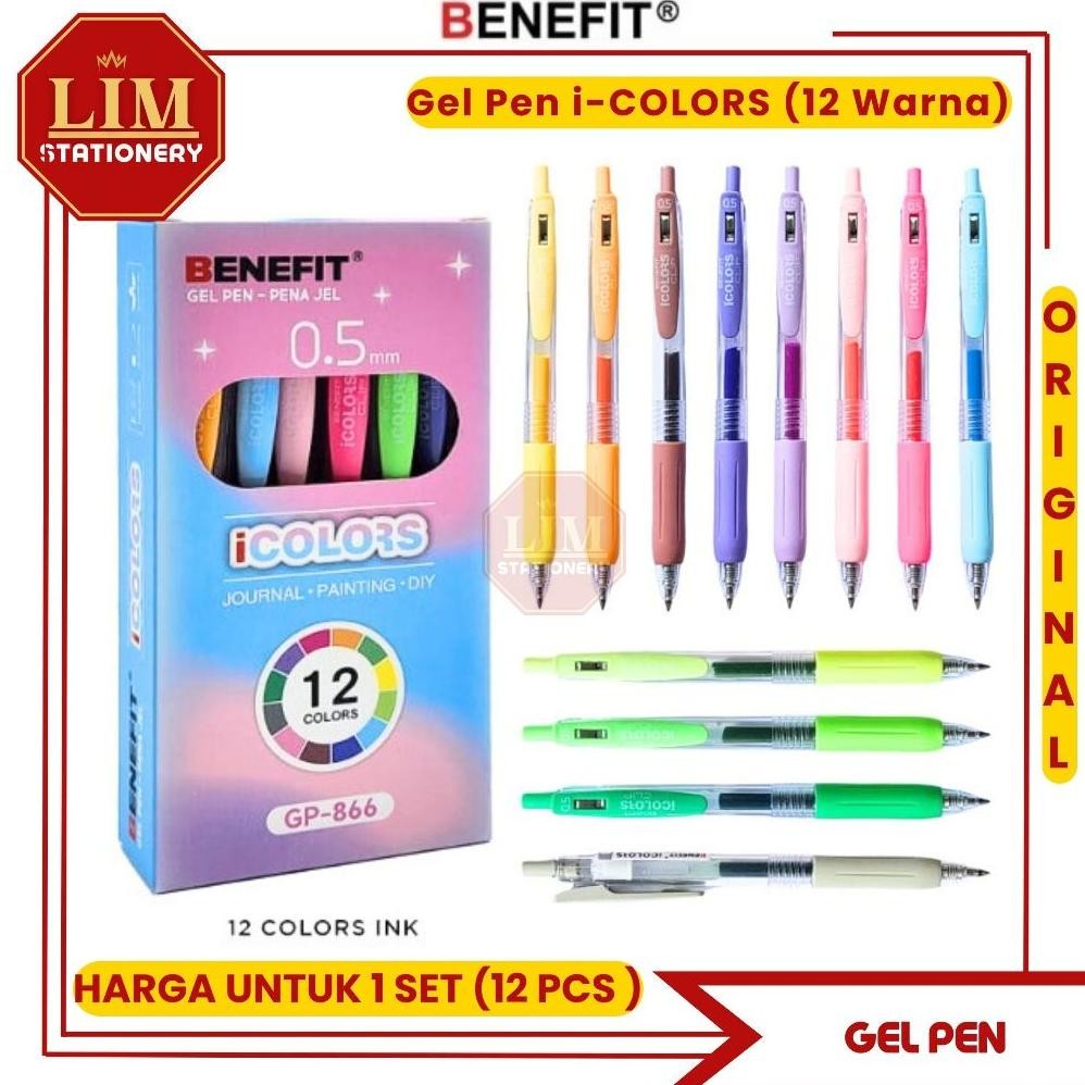 

Pulpen Gel i-COLORS GP-866 (12Warna) Benefit