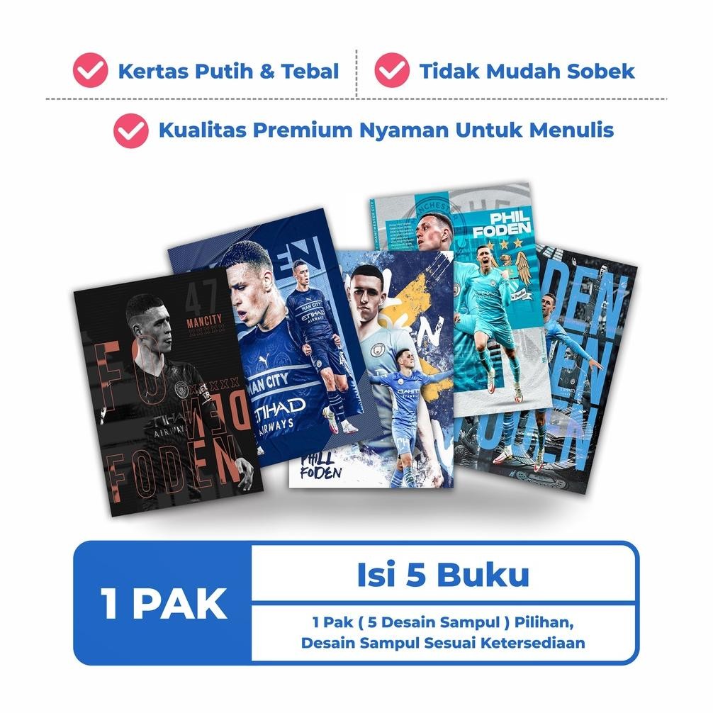 

KEN.IND - BUKU TULIS SEKOLAH CUSTOM SEPAK BOLA PHIL FODEN BERGARIS 38 LEMBAR 1 PAK ISI 5 BUKU/ BUKU TULIS ANIME/ BUKU AESTHETIC/ BUKU CATATAN