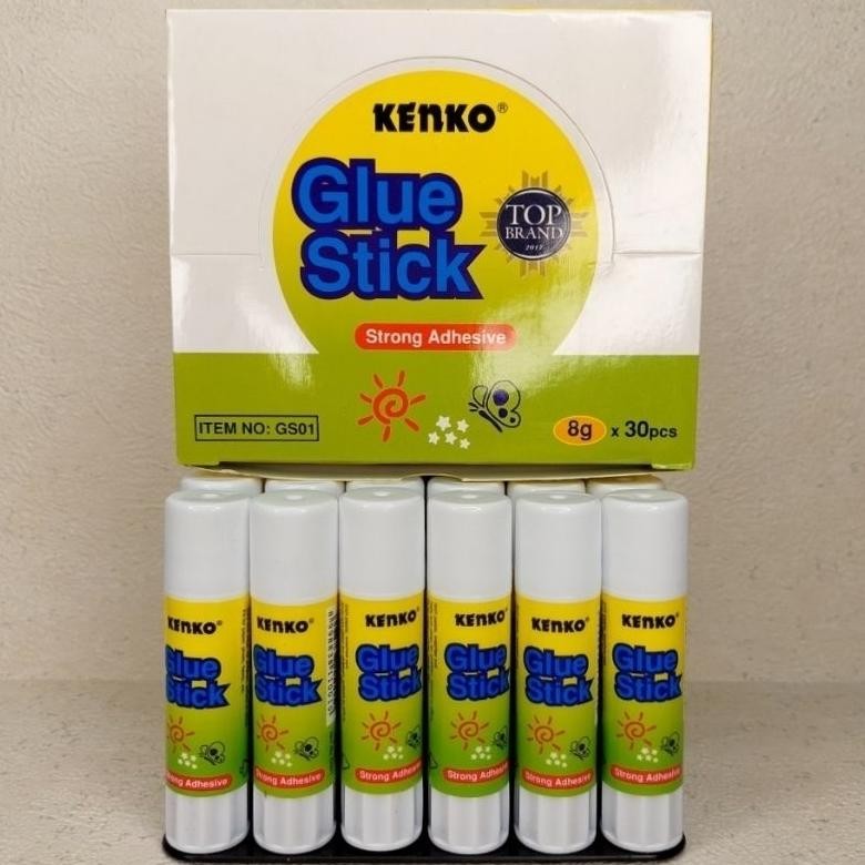 

Lem Stik Kenko 8 Gram Glue Stick 1 Box isi 30 Pcs AST