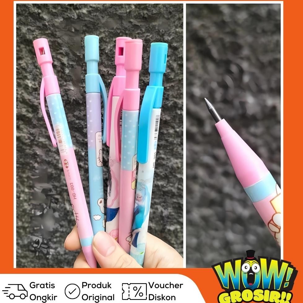 

GROSIR!!! (1 BOX BESAR isi 144 Pcs) PENCIL MECHANIC 2.0 / PENSIL MEKANIK BESAR 2B 2.0 FANCY KARAKTER