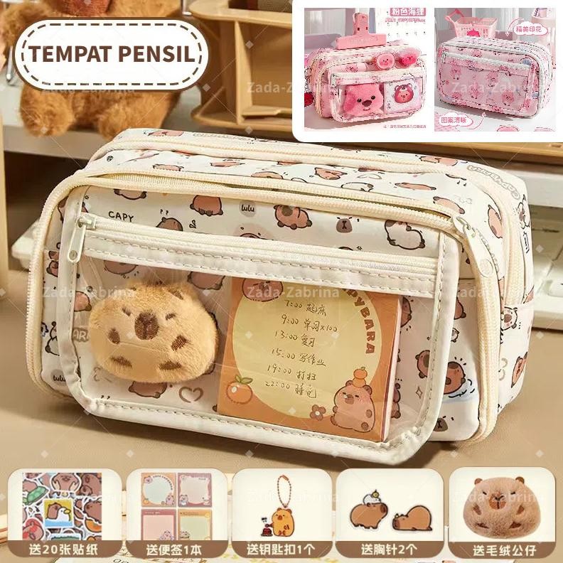 

ZADA Tempat Alat Tulis Kotak Pensil Aesthetic Tas Pena Capybara Tempat Pencil Tas Pensil Kapasitas Besar AST