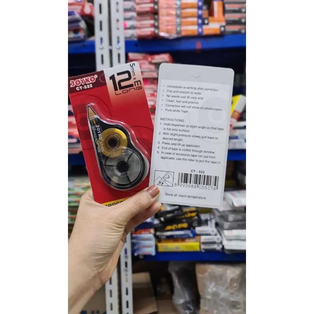 

Joyko Corecction Tape / Tipex Kertas / Tip-ex Pita 12 meter Joyko CT-522 [ 1 LUSIN ]
