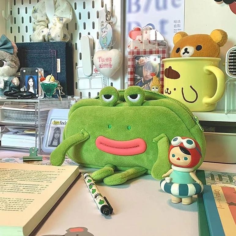 

Tas pensil mewah Kotak Pena Mulut Sosis tas pensil hijau tas pensil pelajar tas pensil lucu AST