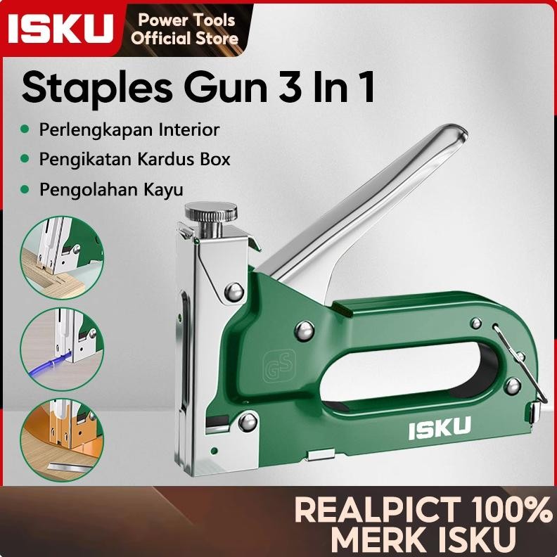 

ISKU Staples tembak jok motor/Stapler tembak kayu gun paku steples tembak 3 in 1 tacker Bisa 3 Jenis Staples AST