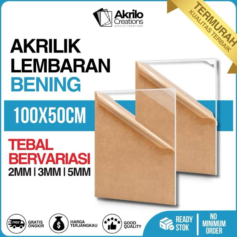 

Akrilik Lembaran 100x50 CM | Acrylic Transparan 2mm 3mm 5mm 50X100CM | Bahan Akrilik AST