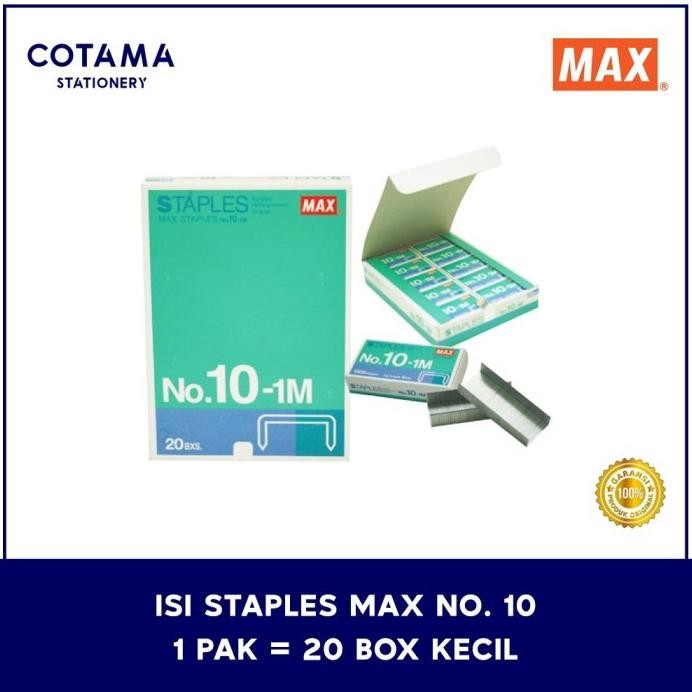 

Isi Staples Max No. 10-1M Original - 1 pack isi 20 box AST