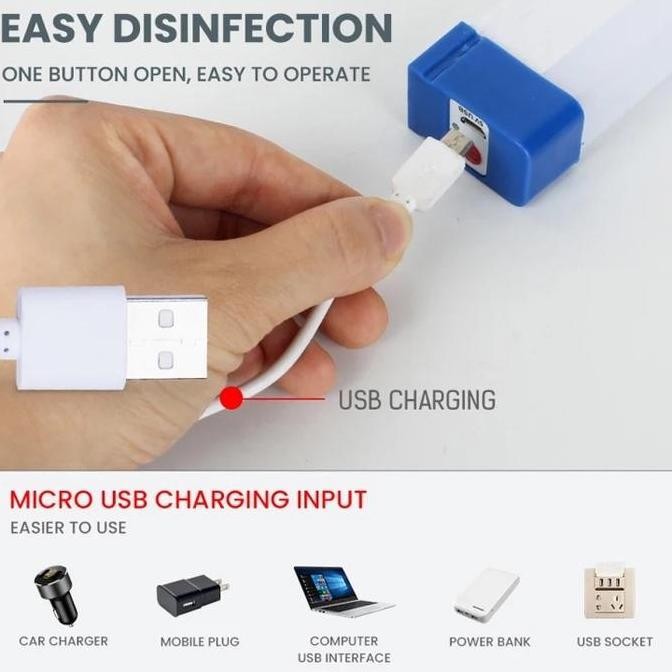 LAMPU LED DARURAT PANJANG USB CHARGING / NEON T7 USB BOLAM LET PORTABLE EMERGENCY MATI LAMPU LID TER