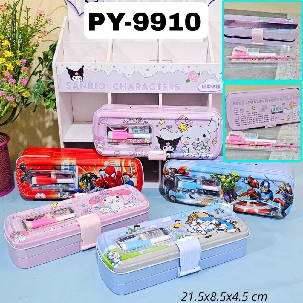 

KOTAK PENSIL KALENG ada ISI/PENCIL CASE RANTANG AST