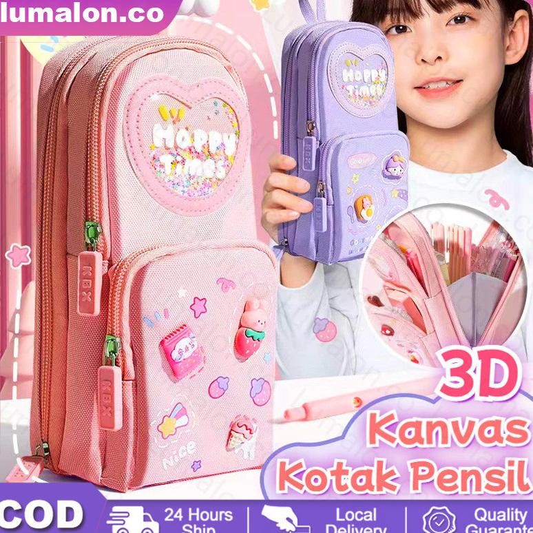 

Lumalon COD Tempat Pensil Kotak 3D Anak Perempuan Lucu Besar/ Kotak Pensil Kanvas 6 Ruang/Kotak Pensil Anak Sekolah AST