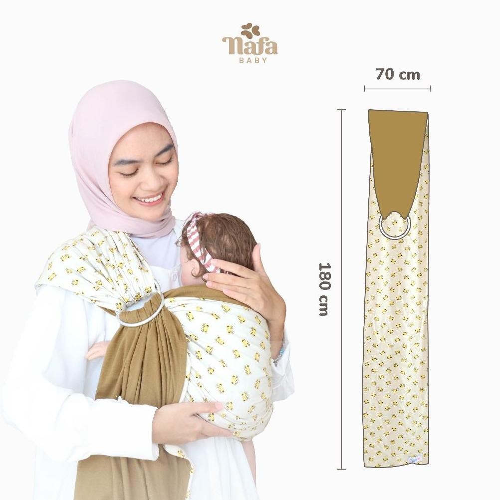 NAFA BABY - Gendongan Bayi Ring Sling Kaos Bolak Balik | Gendongan Ring Sling Kaos 2 In 1