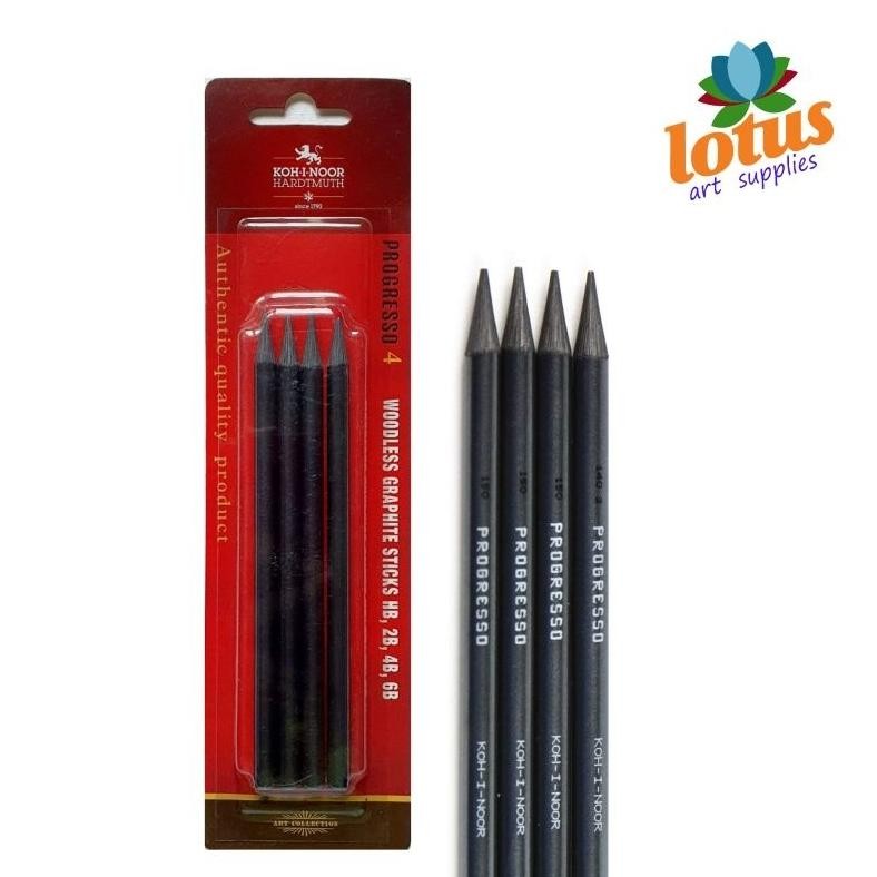 

KOH-I-NOOR Progresso Woodless Graphite Pencil Set x 4 AST