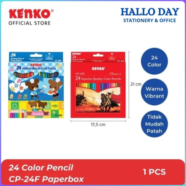 

HD Pensil Warna KENKO 24 Warna Panjang / Pensil Mewarnai AST