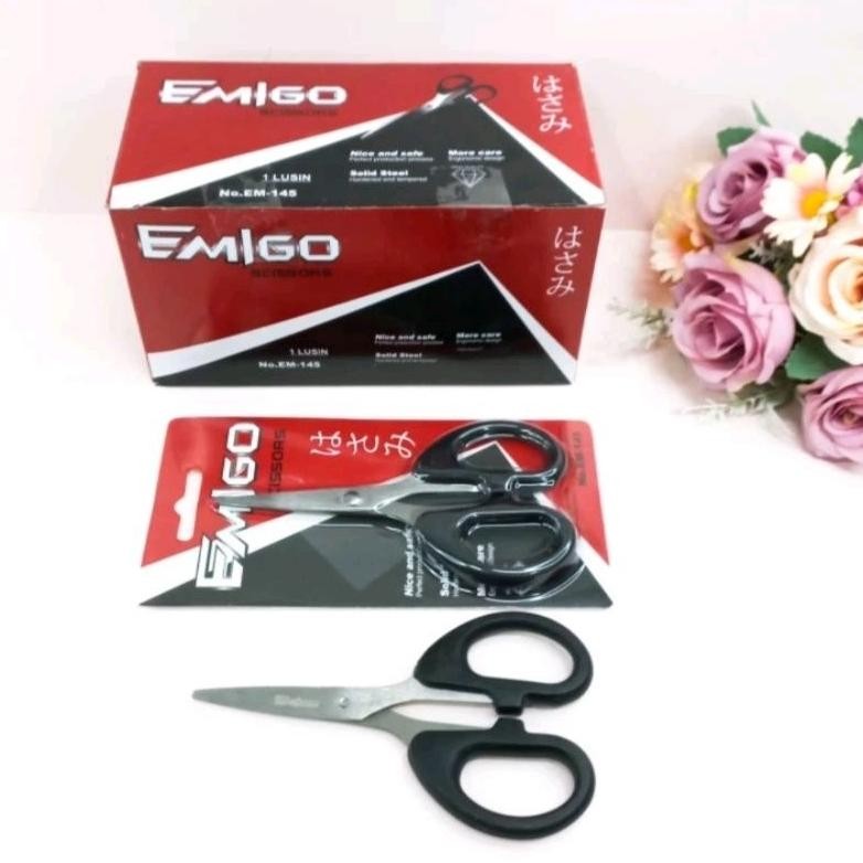 

(ISI 12 PCS) GUNTING EMIGO KECIL SCISSORS EMIGO EM145 AST