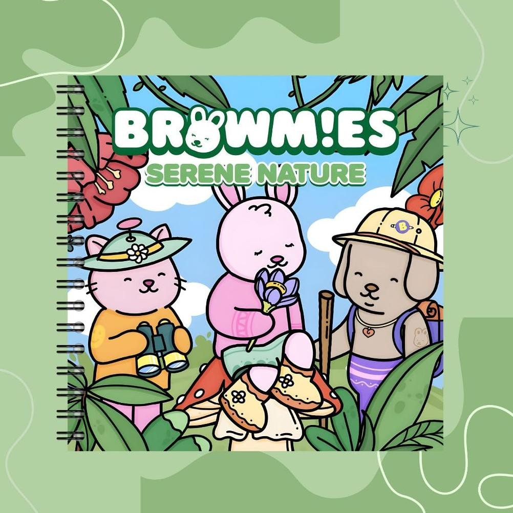 

BROWMIES SERENE NATURE Coloring Book For Kids & Adults Buku Mewarnai Anak Remaja Dewasa AST