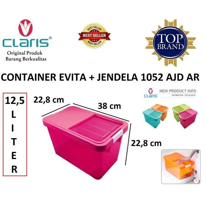 

Terlaris Claris Container Evita / Tempat Beras / Serba Guna 1052 Ajd Ar Ch