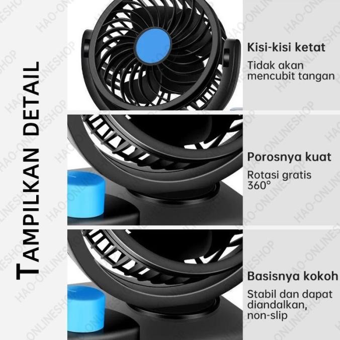 Kipas Angin Mobil Double Fan 12V/24V / Kipas Angin Mobil 12Volt