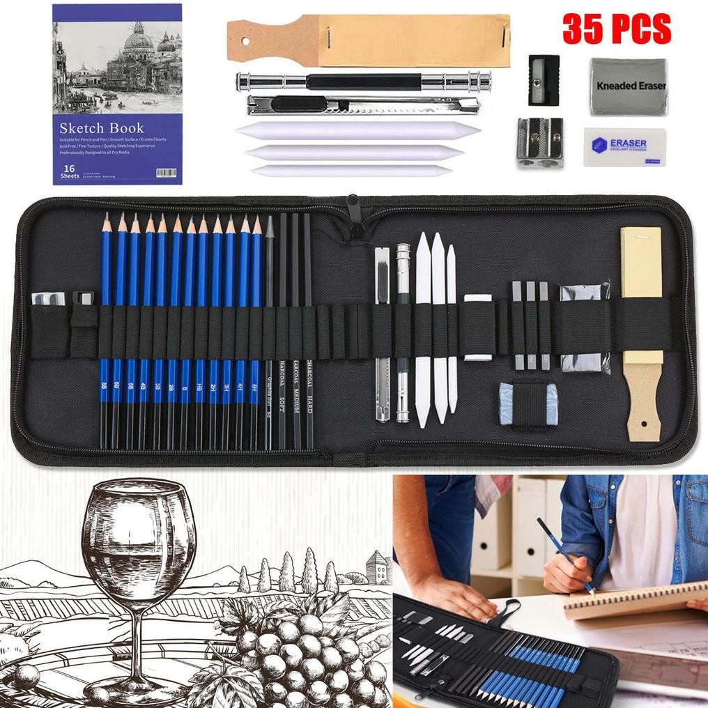 

35 Buah / Set Sketch Pensil Pisau Pembuat / Alat Seni / Set Pensil Sketsa Gambar / Set Gambar Pensil Penggunaan sekolah Gambar AST